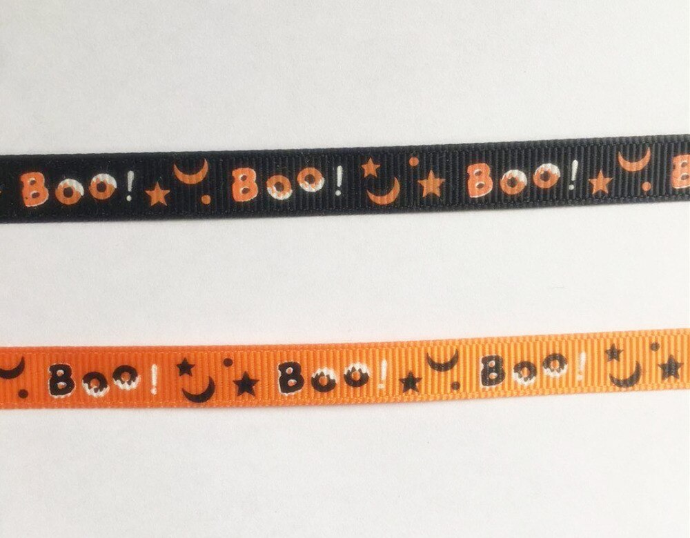 YOFAY 3/8 (9mm)  μ Grosgrain Halloween Ribbon With Boo Ÿ  Ӹ  Ƽ ׼ DIY 